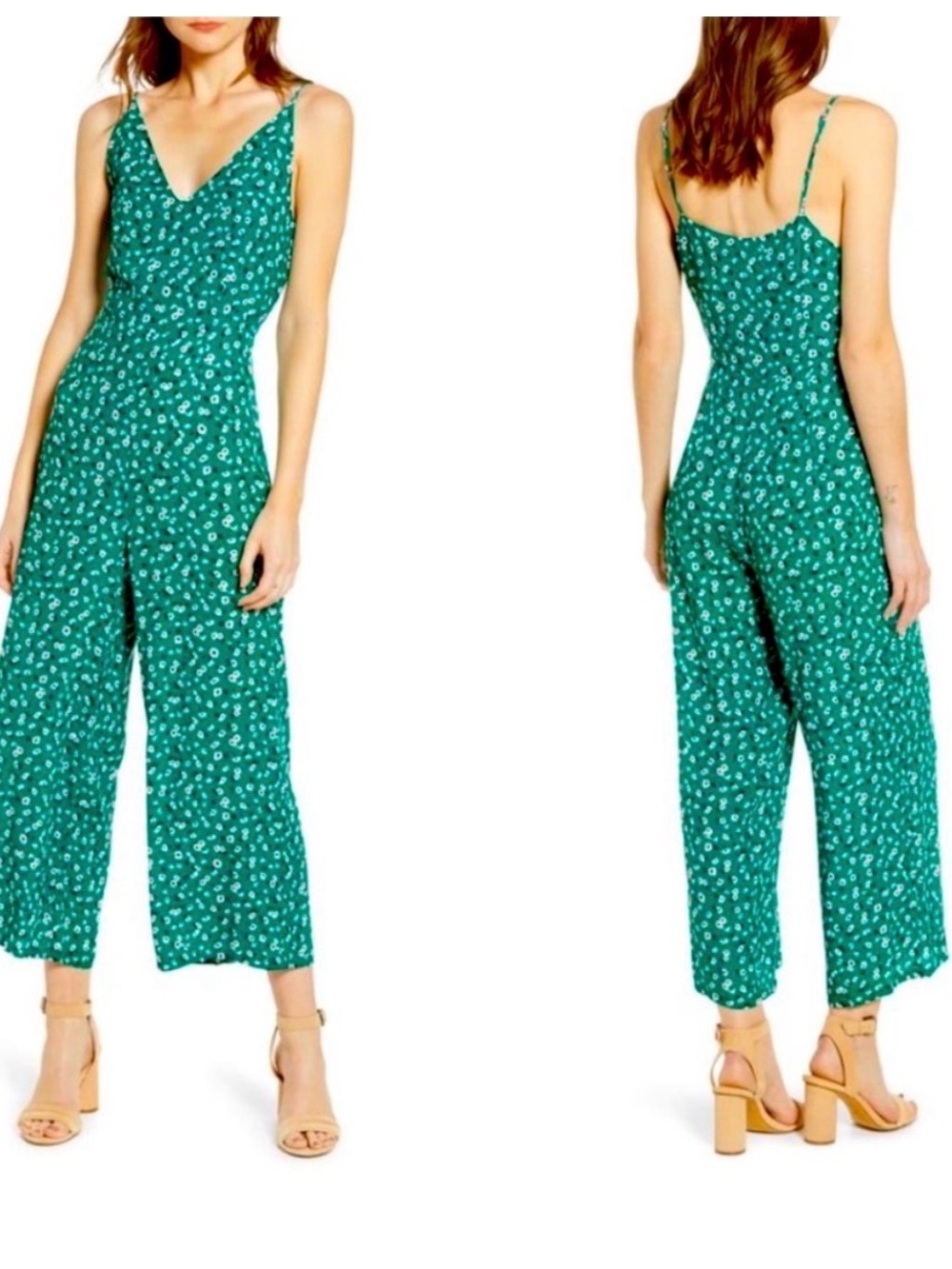Rails Gabrielle Floral V-Neck Wide-Leg Jumpsuit